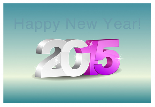 Set of 2015 new year vectors design 06 year new year 2015   