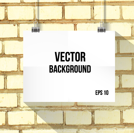 Realistic brick wall vector background 01 Vector Background realistic brick wall   