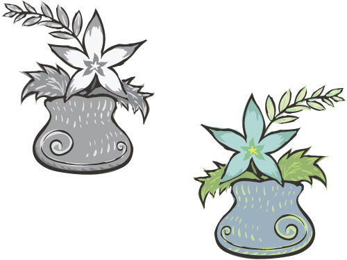 Hand drawn flowers in pot vector material 02 pot hand drawn flowers   