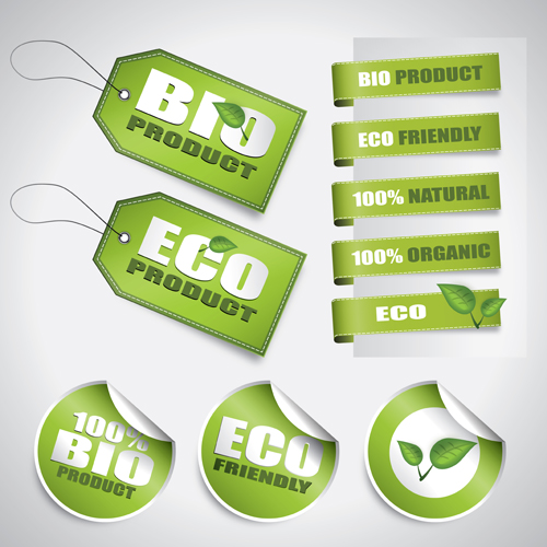 eco Stickers and Tag vector tag stickers eco   