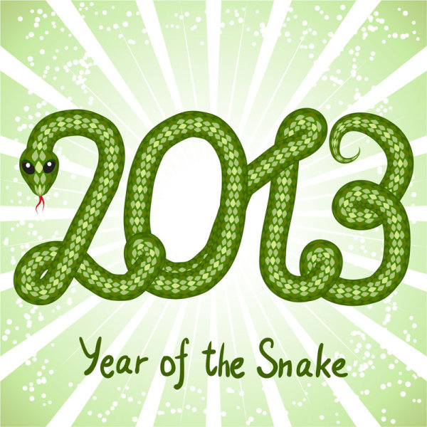 Shiny green 2013 Snake Year design elements 04 year snake shiny green elements element 2013   