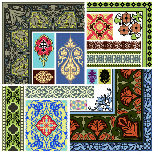 Elements of Vintage frames pattern vector material 03 pattern material frames frame elements element   