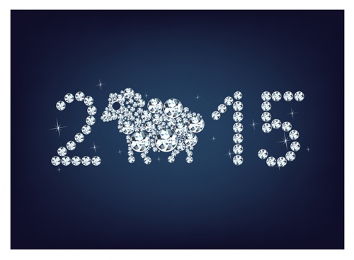 Set of 2015 new year vectors design 05 vectors new year 2015   