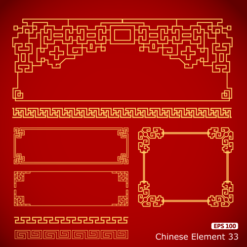 Vector frame with borders chinese styles vector vector frame styles chinese borders   