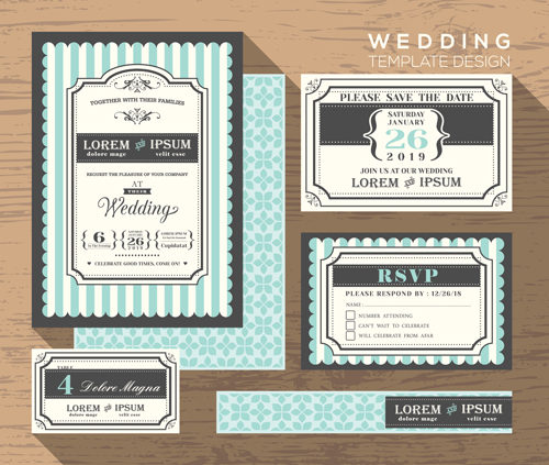 Wedding template design elements kit vector 02 wedding template elements design elements   