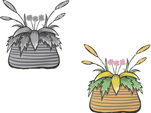 Hand drawn flowers in pot vector material 01 pot hand drawn flowers   