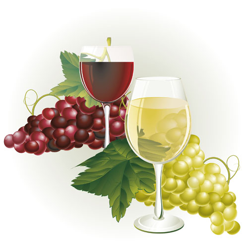 Grapes and grape wine elements vector 05 grapes grape wine elements element   