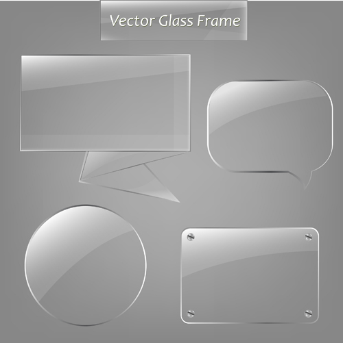 Transparent glass styles web elements vectors 02   