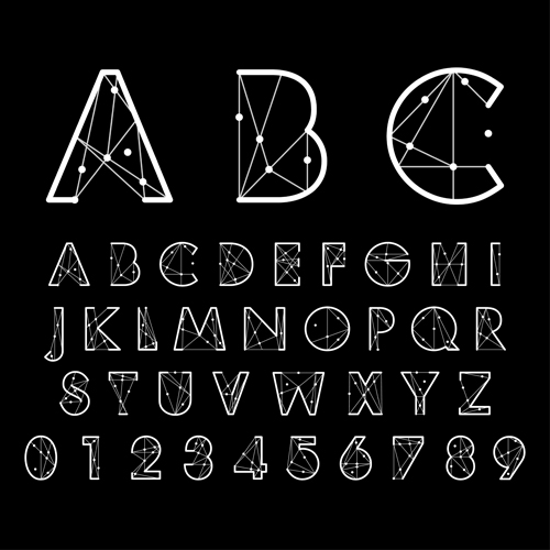 Number and alphabet creative design vectors 02 number creative alphabet   
