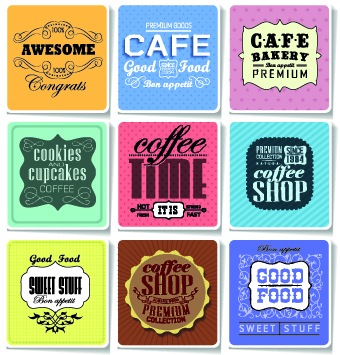 Retro food labels illustration vector 01 labels label illustration food label food   