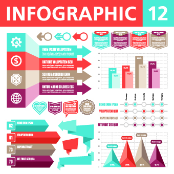 Vector Infographics and chart set 03 infographics infographic chart   