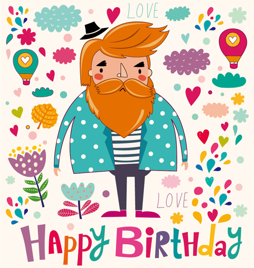 Cartoon styles birthday background vectors 02 cartoon birthday background   