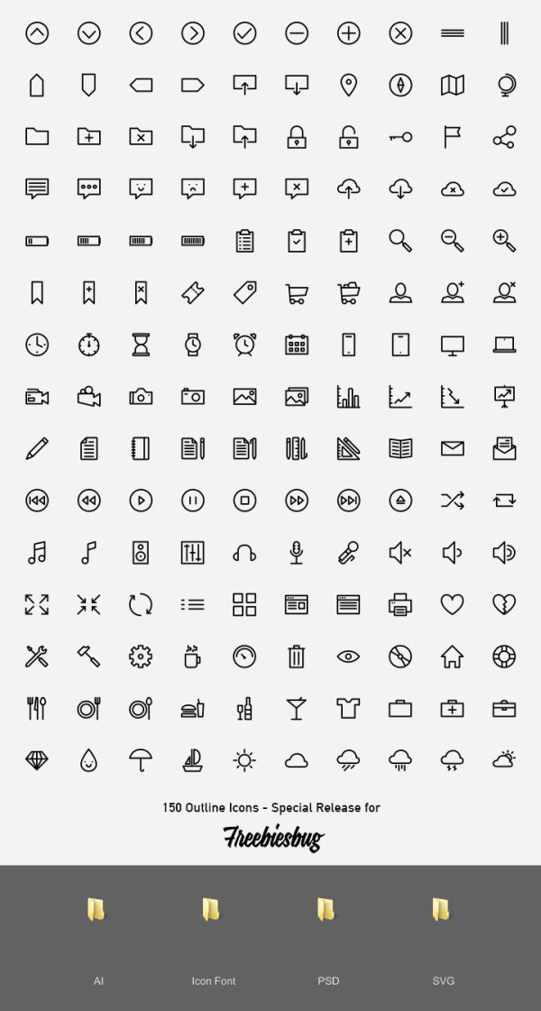 150 Outline web icons vector web icons web icon outline icons icon   