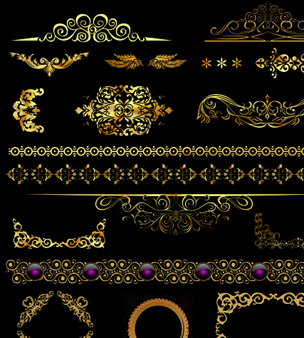 Set of ornate Calligraphy border pattern vector 03 pattern vector pattern ornate Calligraphy font border   