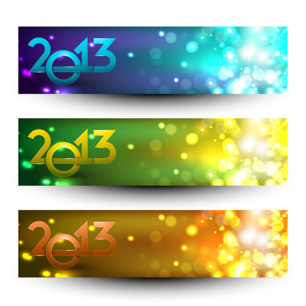 2013 Happy New Year theme banner vector 02 year theme new year happy banner 2013   