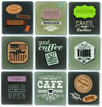 Retro food labels illustration vector 03 labels label illustration food label food   