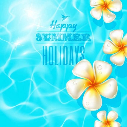 Beautiful summer background with flower vector summer beautiful background   