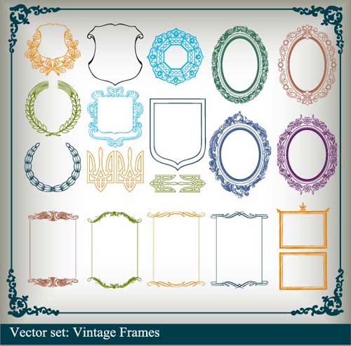 Various Vector frame set 02 Various frame   