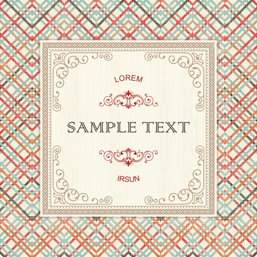 Ornate retro frame background art vector 04 Retro font ornate frame background   