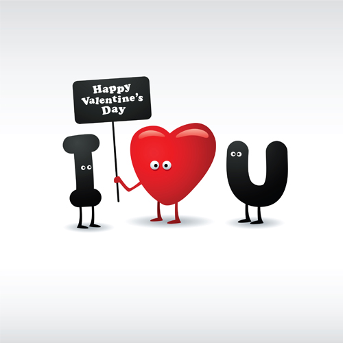 Set of Funny valentine card vector graphics 02 vector graphics Valentine funny card   