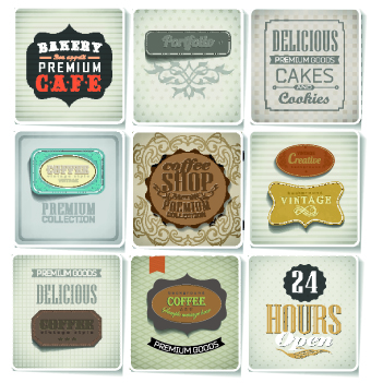 Retro food labels illustration vector 05 labels label illustration food label food   