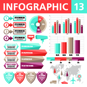 Vector Infographics and chart set 04 infographics infographic chart   
