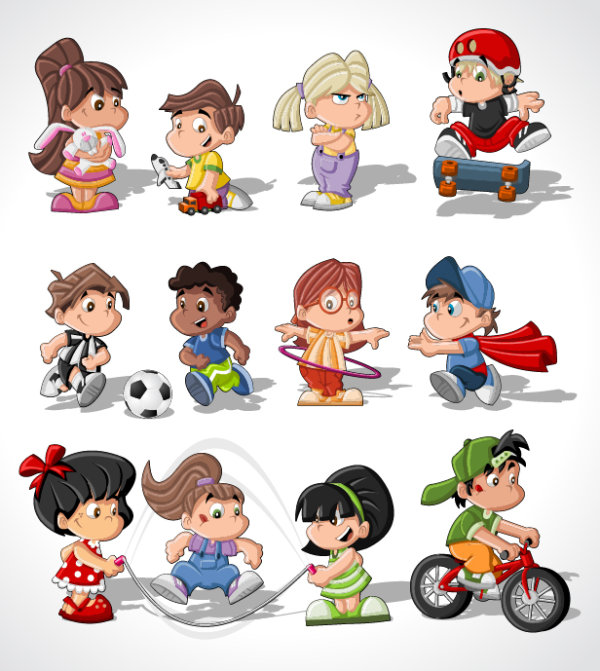 Different Cartoon Children elements vector material 04 material elements element different children cartoon   