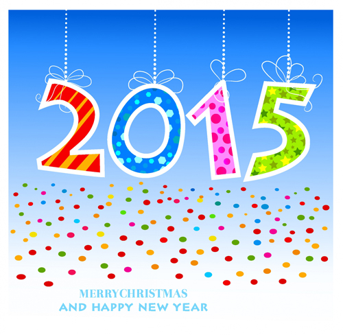 Set of 2015 new year vectors design 07 year new year 2015   