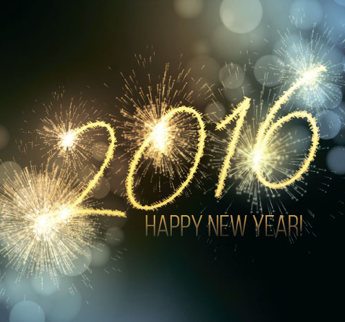 2016 new year with firework background vector 05 year new firework background 2016   