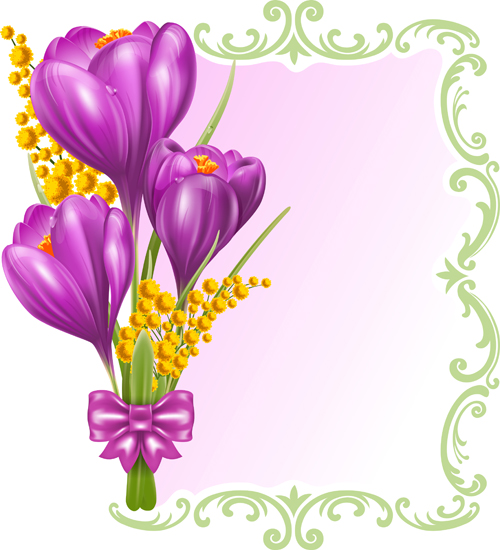 Beautiful purple flower card vectors 02 purple card vector card beautiful   