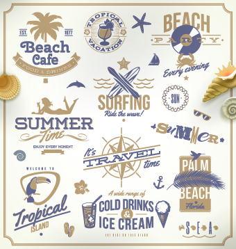 Vintage Summer vacation travel Logos vector 03 vintage vacation travel summer logos logo   