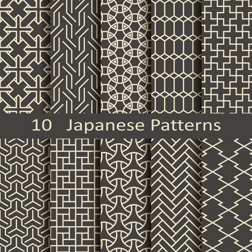 Vector japanese style seamless patterns seamless patterns Japanese style Japanese   