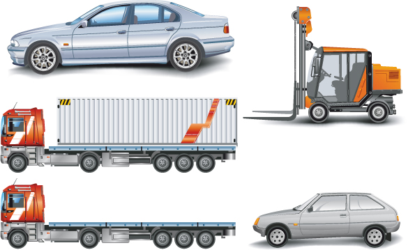 Trucks with car and forklift vector trucks forklift car   