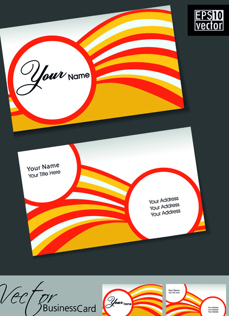 Set of Flyer cover and business card vector 04 flyer cover business card business   