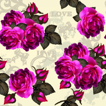 Vintage Purple Roses vector set 04 vintage roses Purple Rose purple flowers flower   