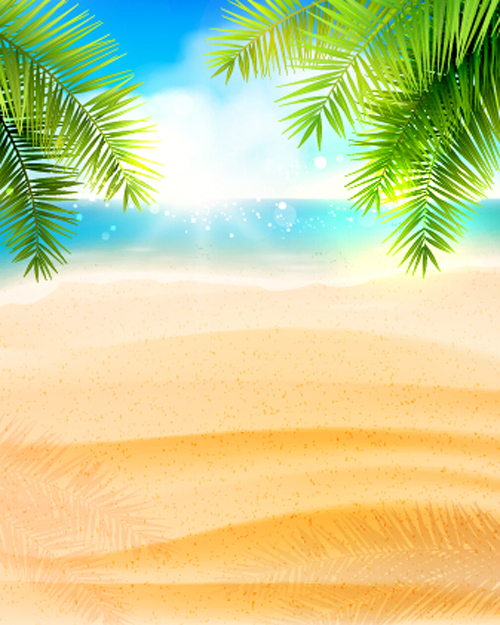 Beach with sea romantic background vector 02 sea romantic background   