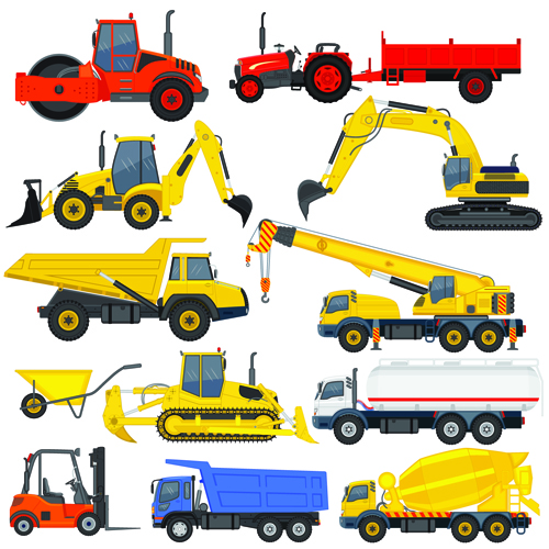 Different construction vehicles creative vector vehicles vehicle different construction   