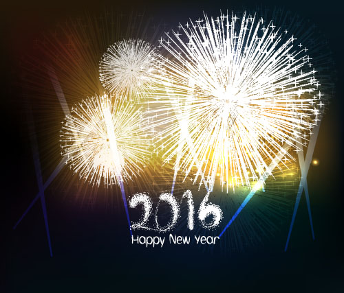 2016 new year with firework background vector 06 year new firework background 2016   