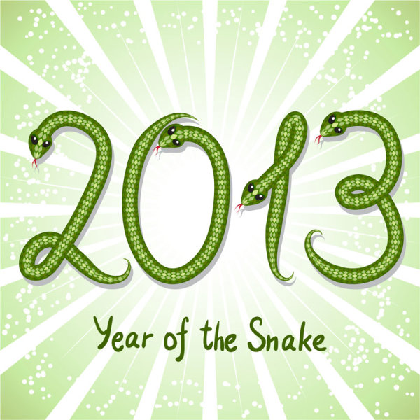 Shiny green 2013 Snake Year design elements 03 year snake shiny green elements element 2013   