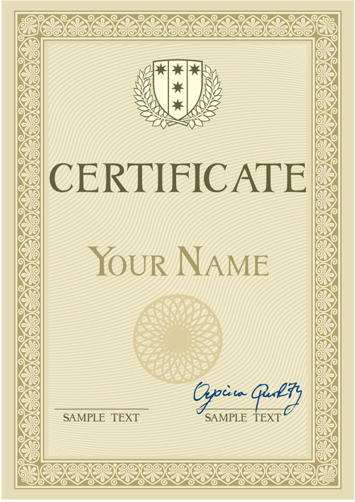 Commonly Certificate cover vector template 05 template cover Commonly certificate   