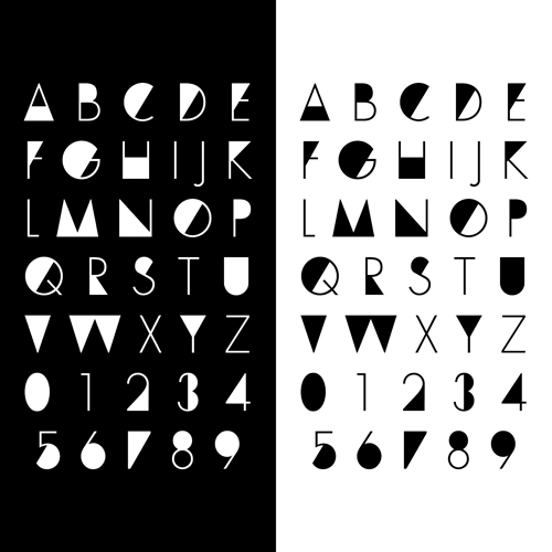 Number and alphabet creative design vectors 04 number creative alphabet   