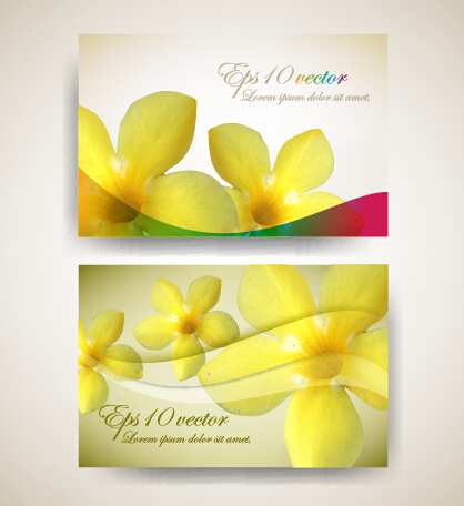 Beautiful flowers business cards material vector 02 flower business card business Beautiful flowers beautiful   