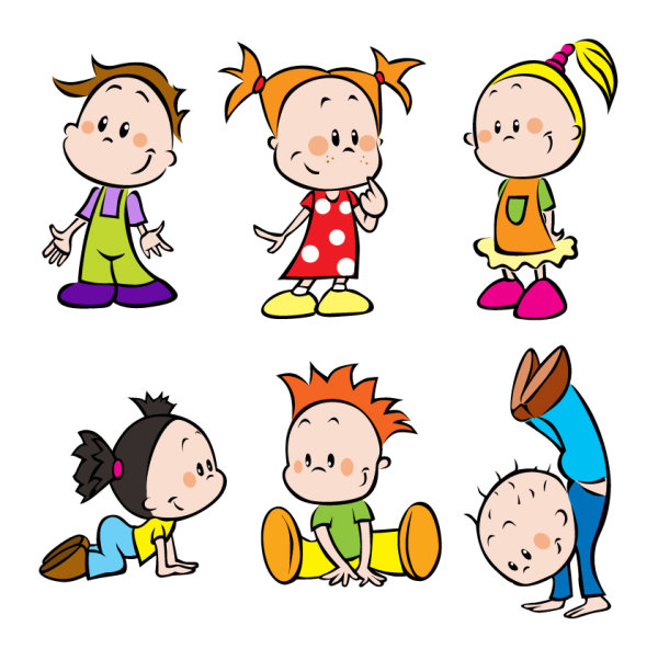 Different Cartoon Children elements vector material 01 material elements element different children cartoon   