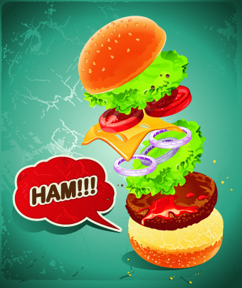 Hamburger poster design vector poster design poster hamburger   