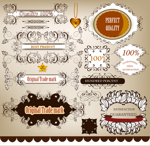 Classical ornaments frames vintage style vector set 01 Vintage Style ornaments frames classical   