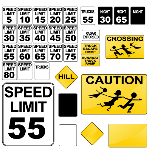 Different Road signs design vector 01 signs road different   