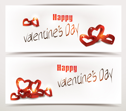 Valentine Day Romantic banner vector 02 Valentine day Valentine romantic banner   