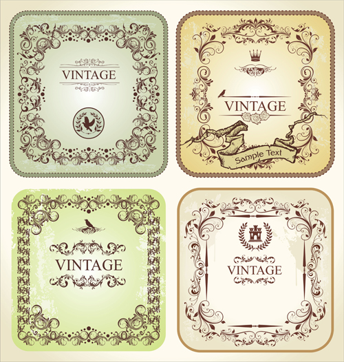 Ornament frames vintage style vector 03 Vintage Style vintage ornament frames   