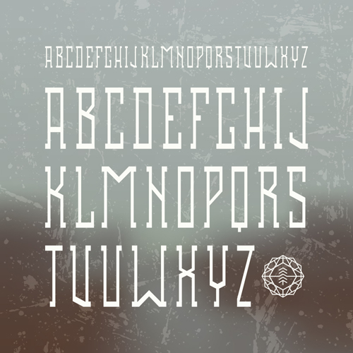 Retro fonts alphabet vector material material fonts alphabet   