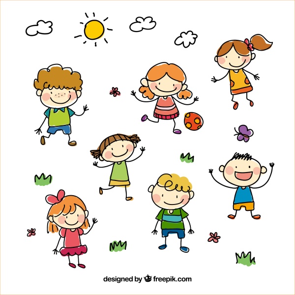 Hand drawn cartoon kids vector material kids cartoon   